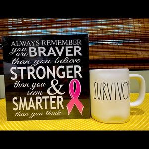 Rae Dunn Survivor Coffee Mug & inspirational wall art